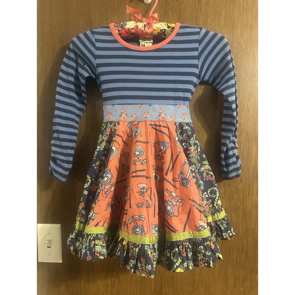 Matilda Jane size 4 dress long sleeve striped telephone pencil panel dress